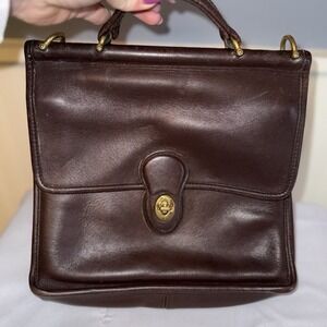 Vintage Coach Willis Mahogany Leather Top Handle Crossbody Bag Purse Style 9927